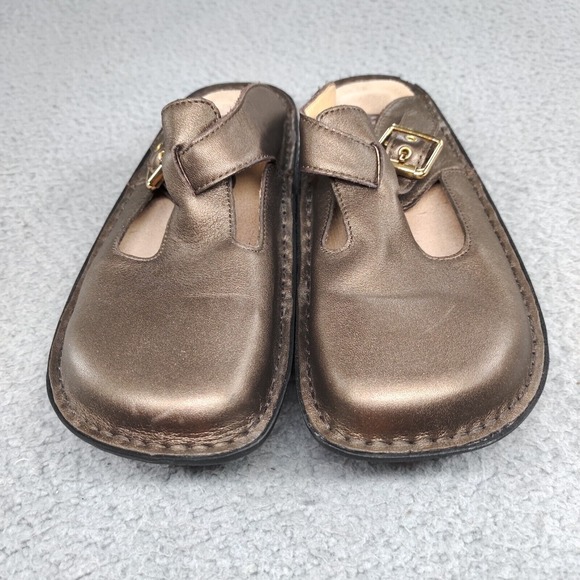 Alegria Classic Clog Sandal Women EU 36 / US 6 Bronze Metallic Leather ALG-201 - Picture 6 of 16
